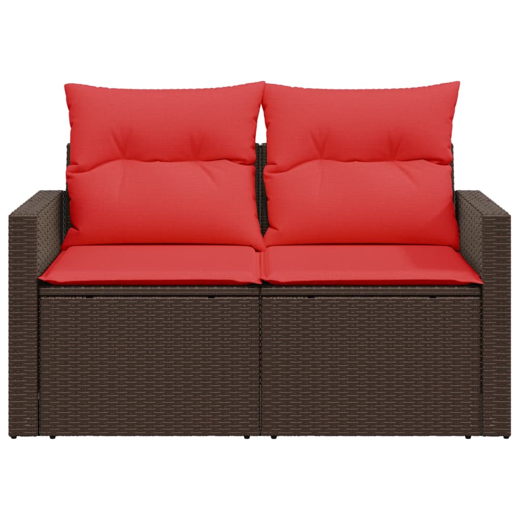 Tuinbank Met Kussens 2-Zits Poly Rattan