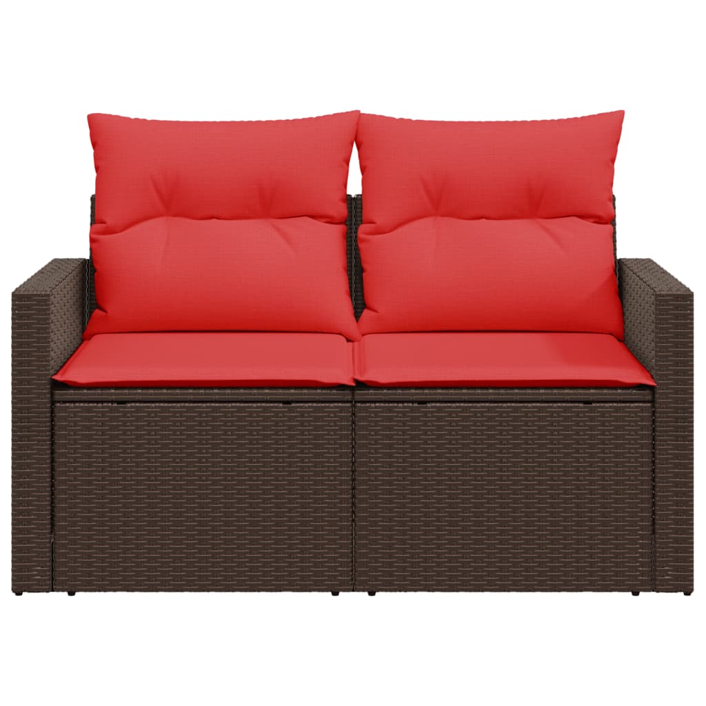 Tuinbank Met Kussens 2-Zits Poly Rattan