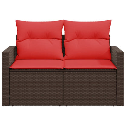 Tuinbank Met Kussens 2-Zits Poly Rattan