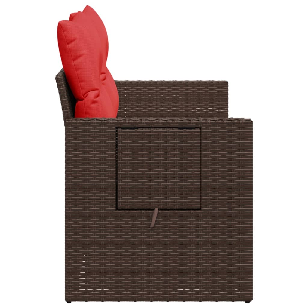 Tuinbank Met Kussens 2-Zits Poly Rattan