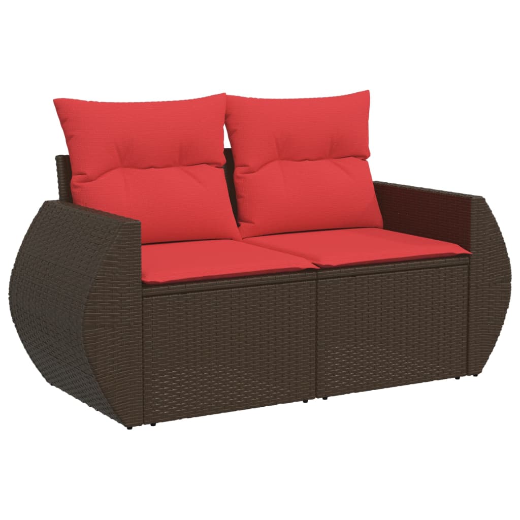 Tuinbank Met Kussens 2-Zits Poly Rattan