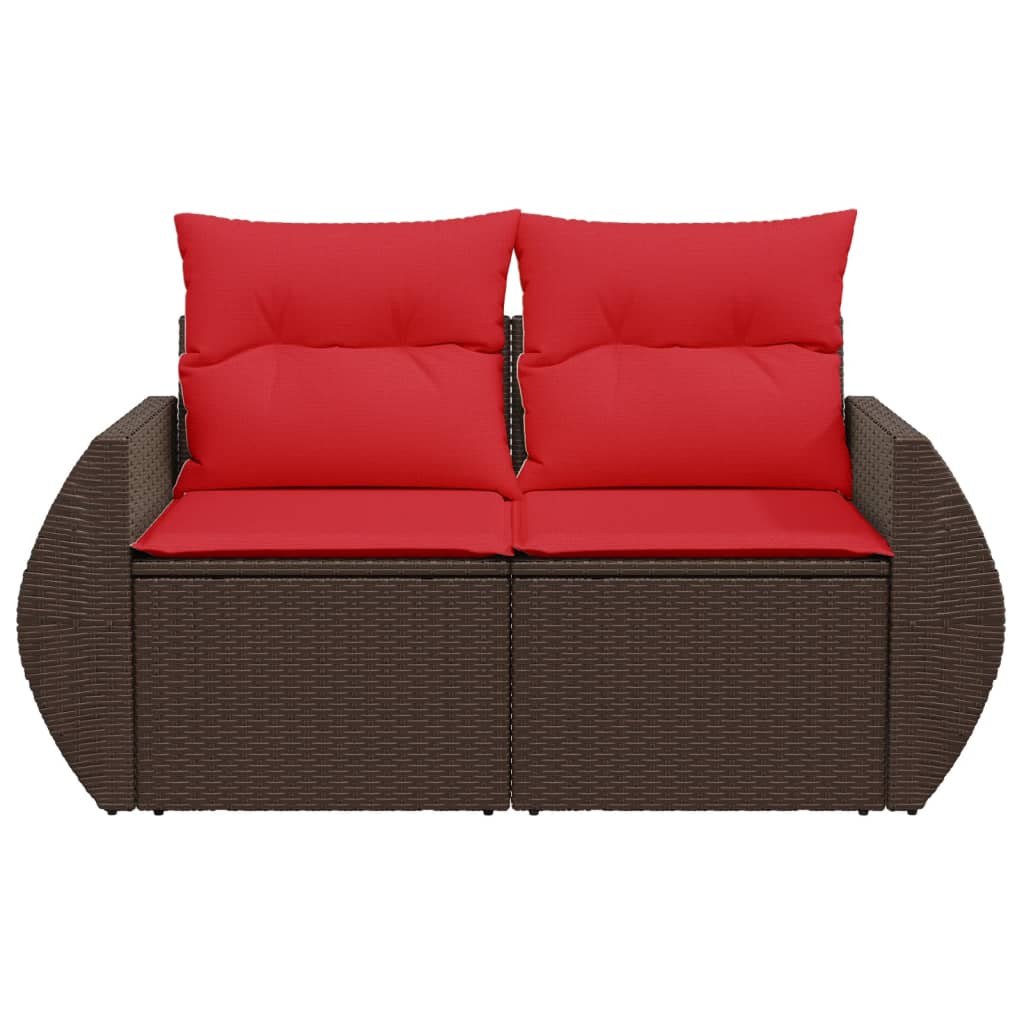 Tuinbank Met Kussens 2-Zits Poly Rattan