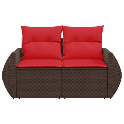 Tuinbank Met Kussens 2-Zits Poly Rattan
