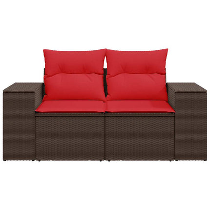 Tuinbank Met Kussens 2-Zits Poly Rattan