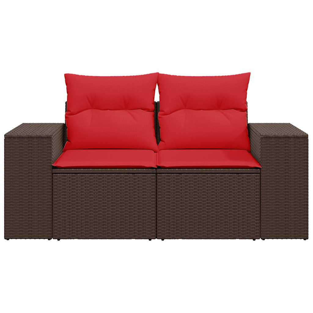 Tuinbank Met Kussens 2-Zits Poly Rattan