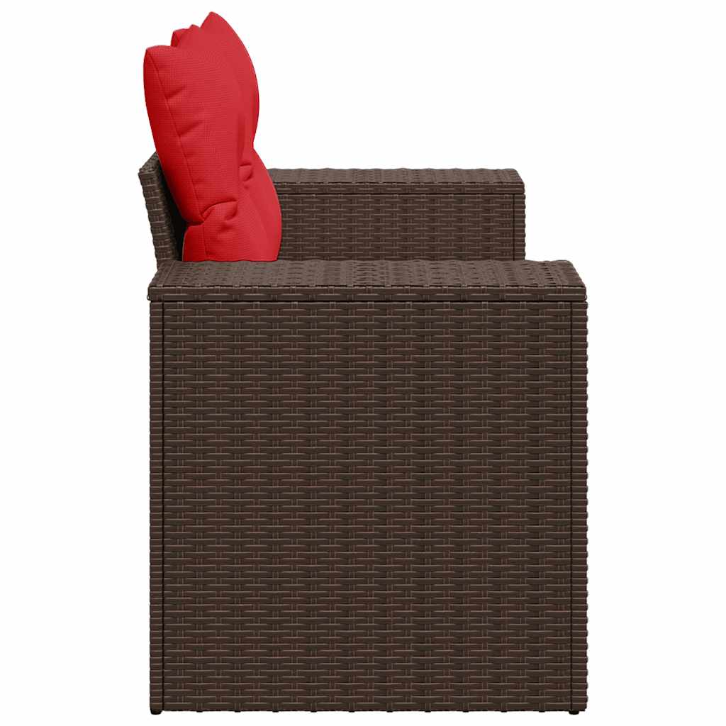 Tuinbank Met Kussens 2-Zits Poly Rattan