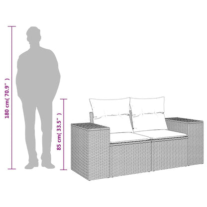 Tuinbank Met Kussens 2-Zits Poly Rattan