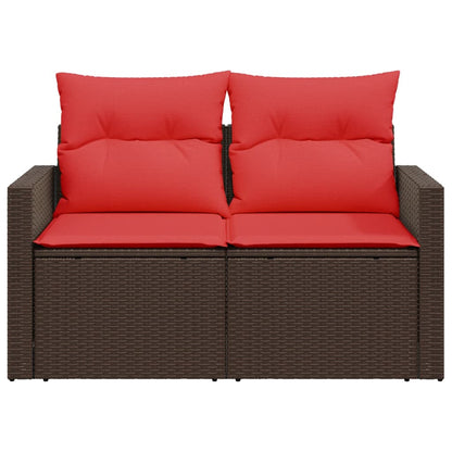 Tuinbank Met Kussens 2-Zits Poly Rattan