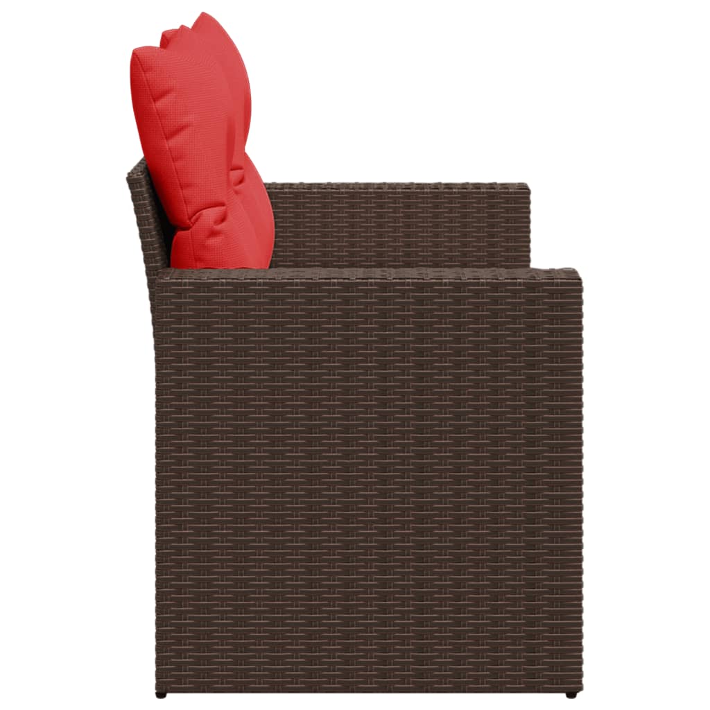 Tuinbank Met Kussens 2-Zits Poly Rattan