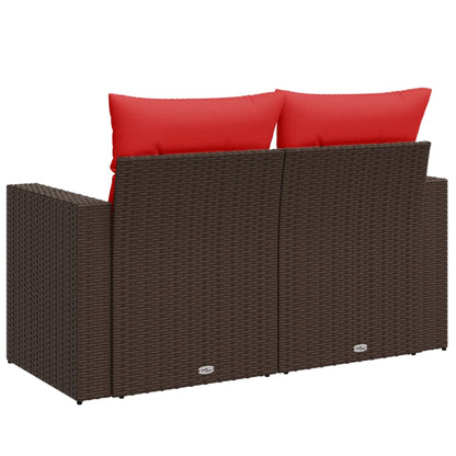 Tuinbank Met Kussens 2-Zits Poly Rattan