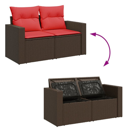 Tuinbank Met Kussens 2-Zits Poly Rattan
