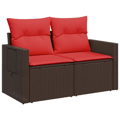 Tuinbank Met Kussens 2-Zits Poly Rattan