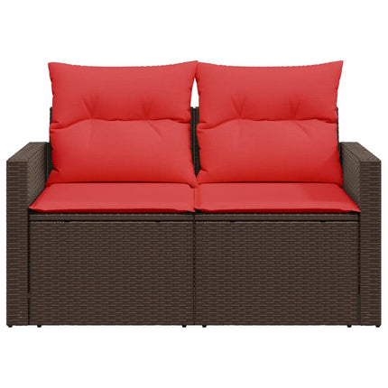 Tuinbank Met Kussens 2-Zits Poly Rattan