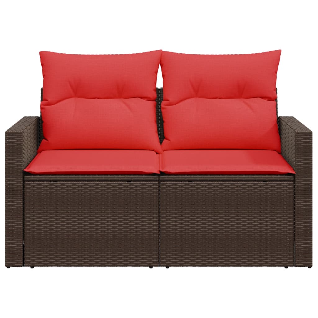 Tuinbank Met Kussens 2-Zits Poly Rattan