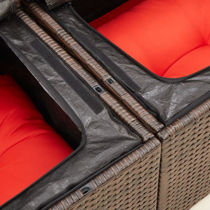 Tuinbank Met Kussens 2-Zits Poly Rattan