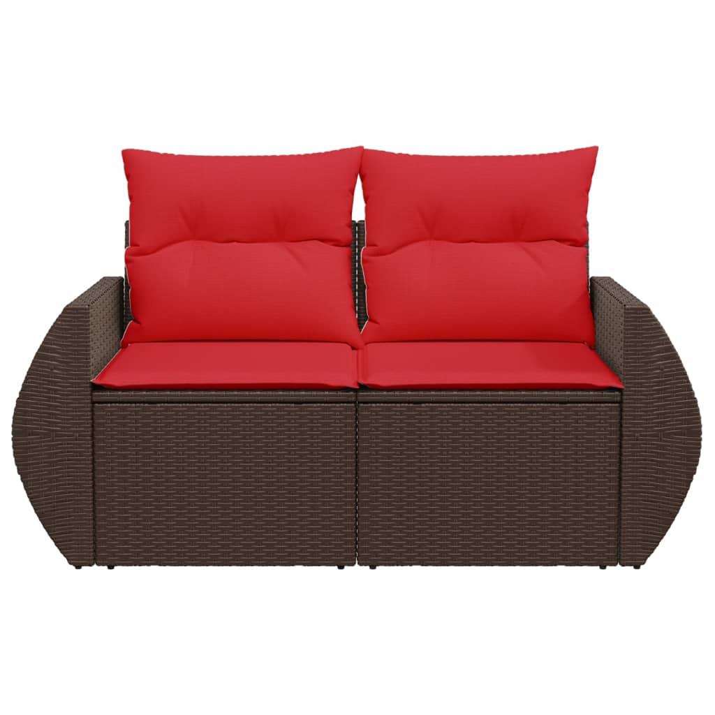 Tuinbank Met Kussens 2-Zits Poly Rattan