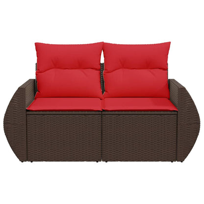 Tuinbank Met Kussens 2-Zits Poly Rattan