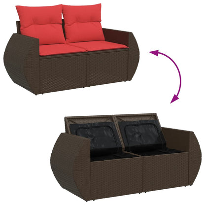 Tuinbank Met Kussens 2-Zits Poly Rattan