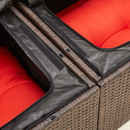Tuinbank Met Kussens 2-Zits Poly Rattan