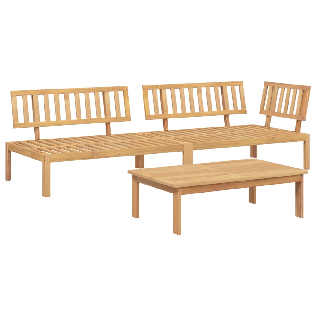 3-Delige Loungeset Pallet Massief Acaciahout