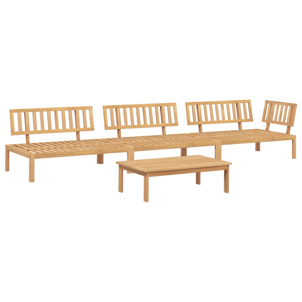 4-Delige Loungeset Pallet Massief Acaciahout