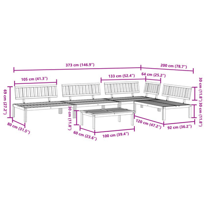 5-Delige Loungeset Pallet Massief Acaciahout