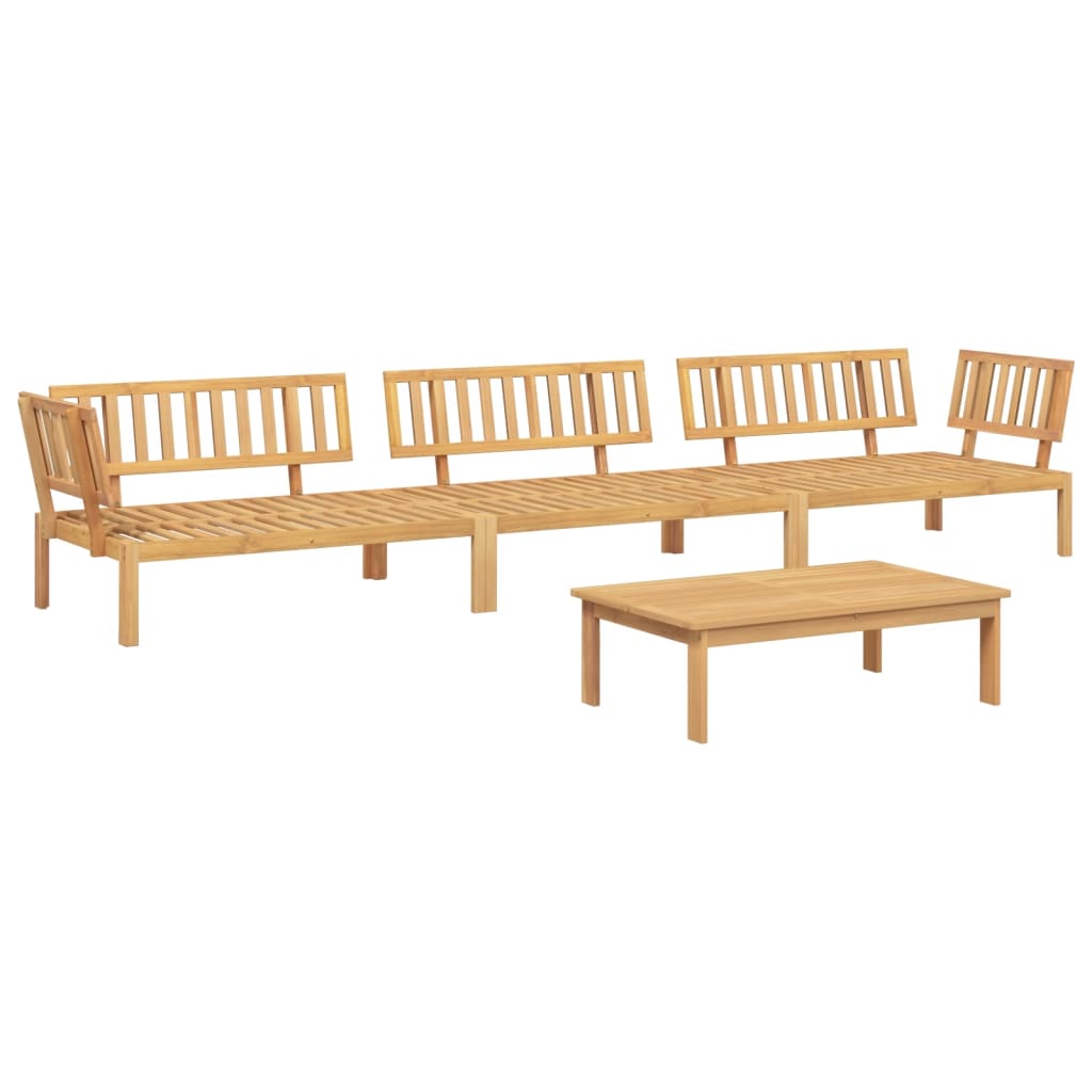 4-Delige Loungeset Pallet Massief Acaciahout