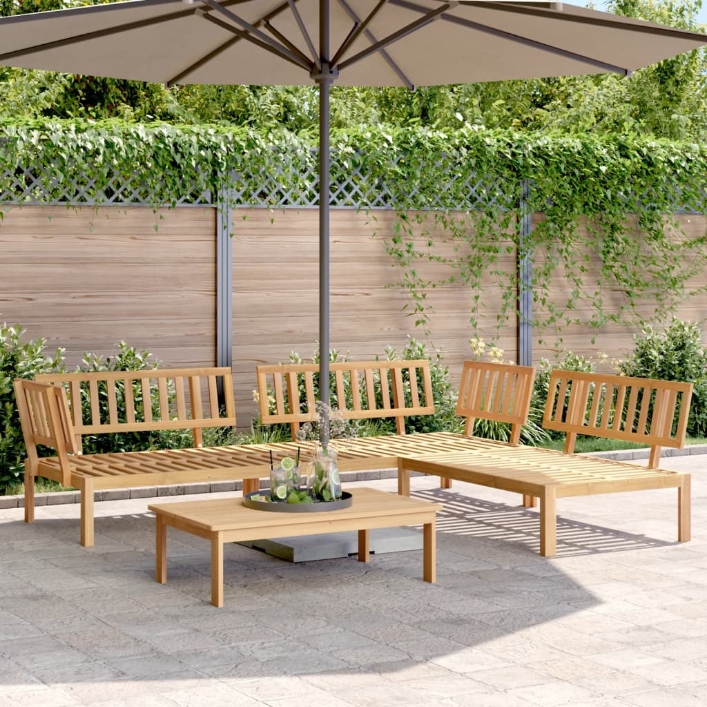 4-Delige Loungeset Pallet Massief Acaciahout