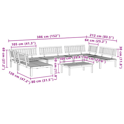 6-Delige Loungeset Pallet Massief Acaciahout