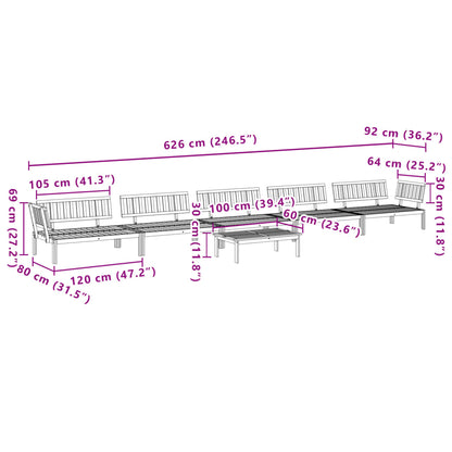 6-Delige Loungeset Pallet Massief Acaciahout