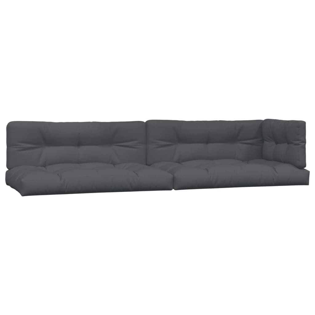 4-Delige Loungeset Pallet Met Kussens Massief Acaciahout Antraciet
