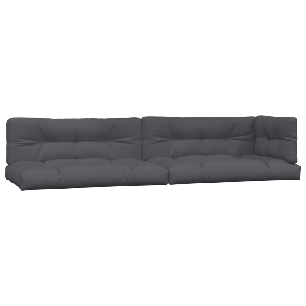 4-Delige Loungeset Pallet Met Kussens Massief Acaciahout Antraciet