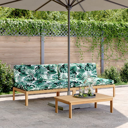 Tuinmiddenbanken 2 St Pallet Met Kussens Massief Acaciahout Bladpatroon