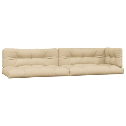 5-Delige Loungeset Pallet Met Kussens Massief Acaciahout Beige