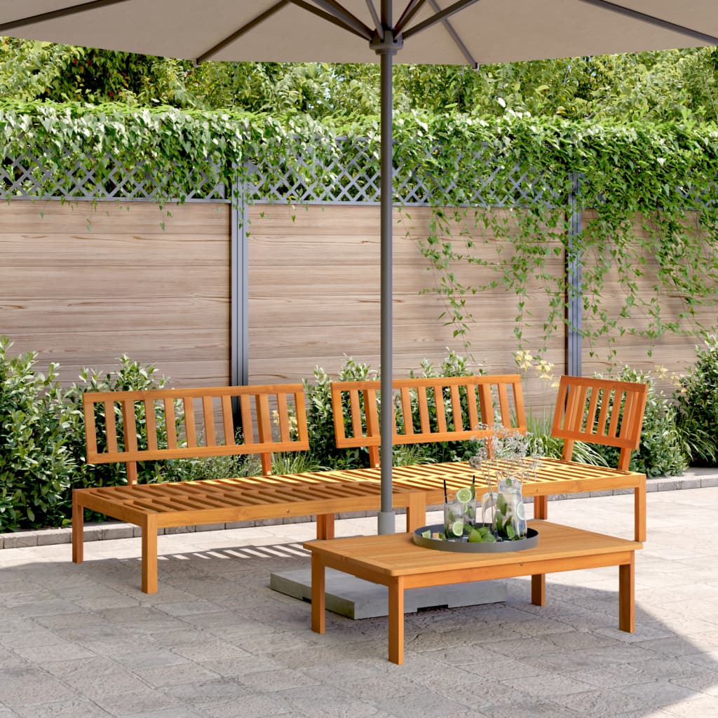 3-Delige Loungeset Pallet Massief Acaciahout