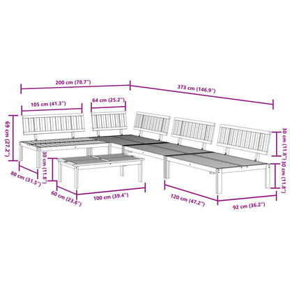 5-Delige Loungeset Pallet Massief Acaciahout