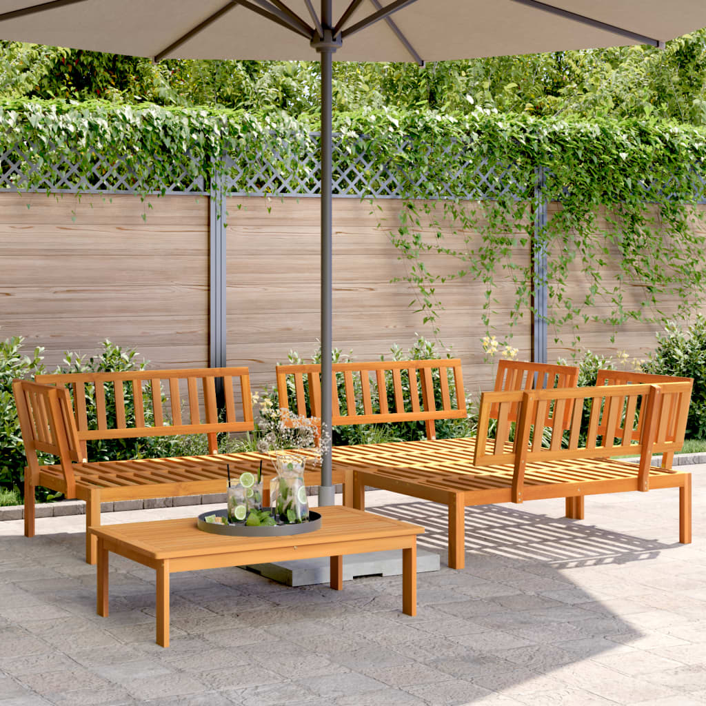4-Delige Loungeset Pallet Massief Acaciahout