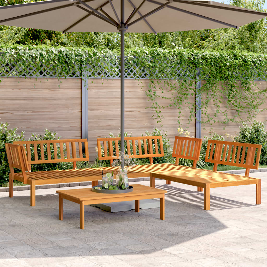 4-Delige Loungeset Pallet Massief Acaciahout