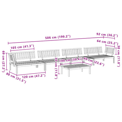 5-Delige Loungeset Pallet Massief Acaciahout