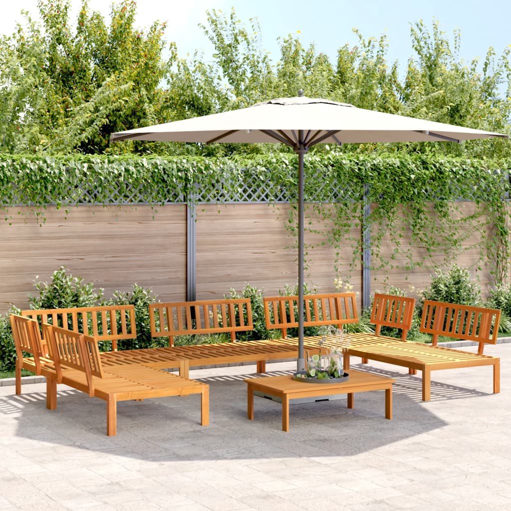 6-Delige Loungeset Pallet Massief Acaciahout