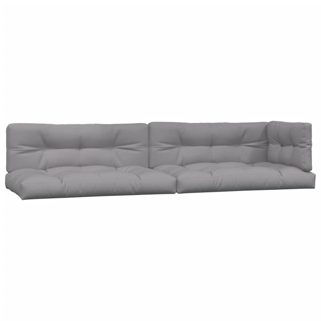 4-Delige Loungeset Pallet Met Kussens Massief Acaciahout Grijs