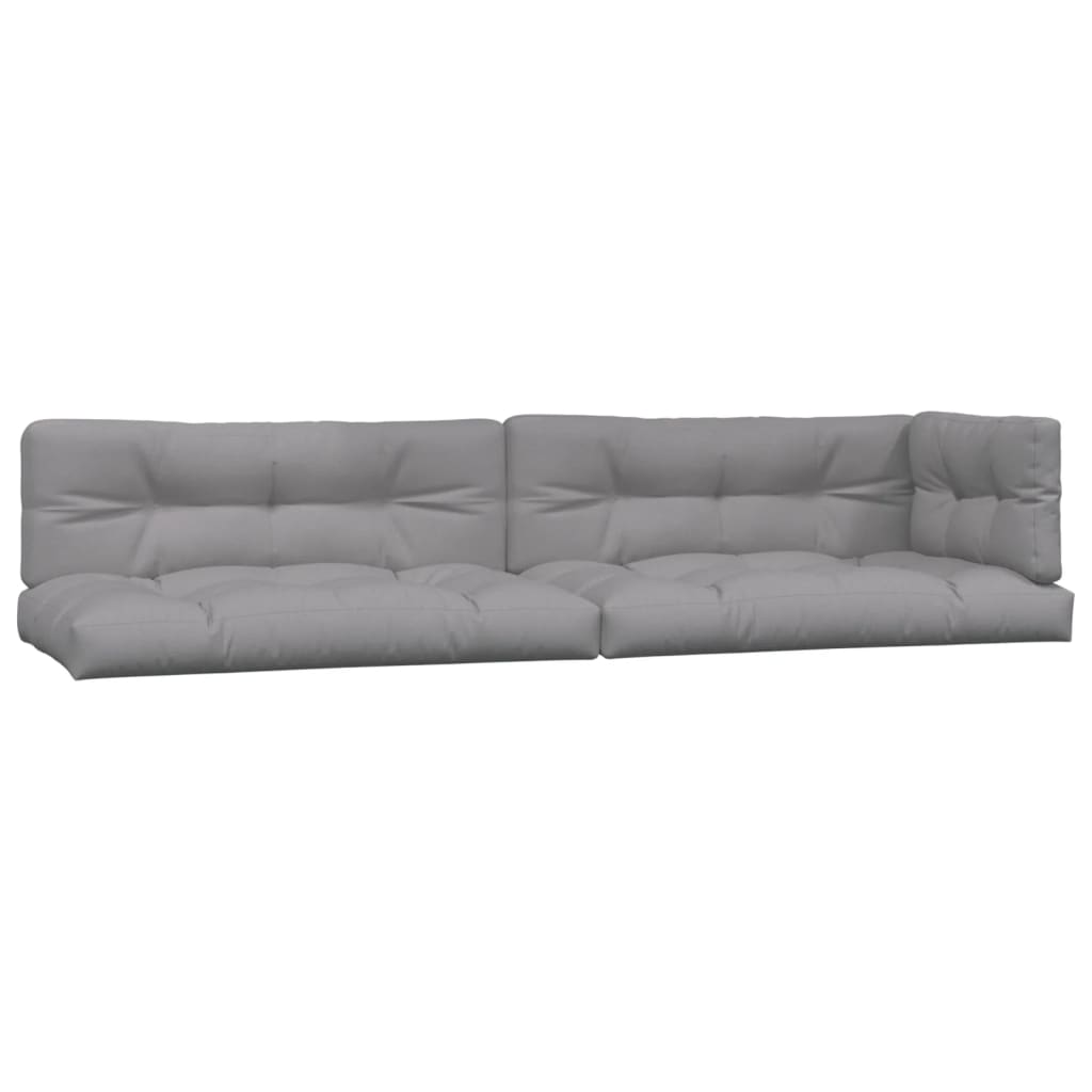 4-Delige Loungeset Pallet Met Kussens Massief Acaciahout Grijs
