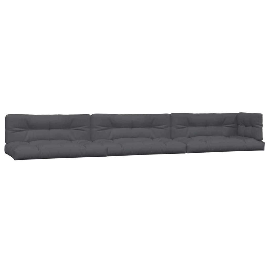 5-Delige Loungeset Pallet Met Kussens Massief Acaciahout Antraciet