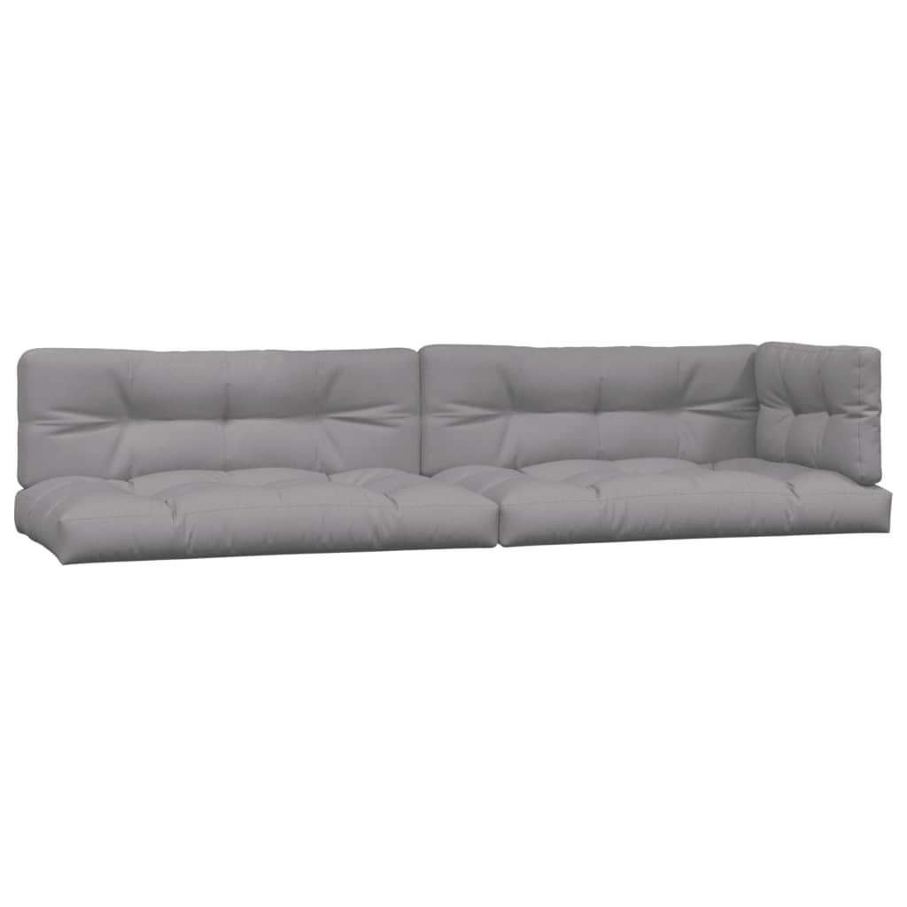 4-Delige Loungeset Pallet Met Kussens Massief Acaciahout Grijs