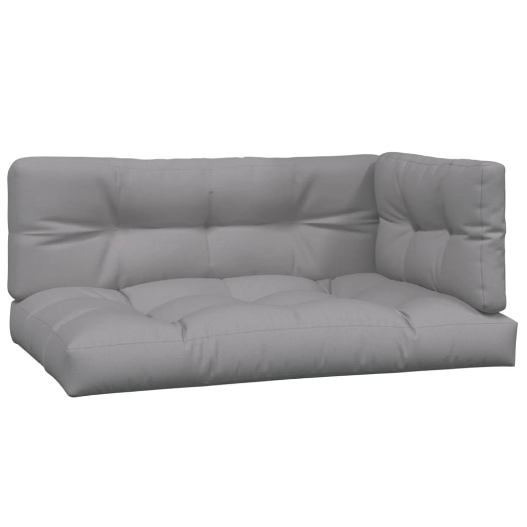 4-Delige Loungeset Pallet Met Kussens Massief Acaciahout Grijs