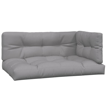 4-Delige Loungeset Pallet Met Kussens Massief Acaciahout Grijs