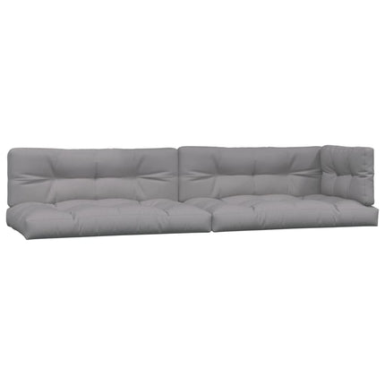 4-Delige Loungeset Pallet Met Kussens Massief Acaciahout Grijs
