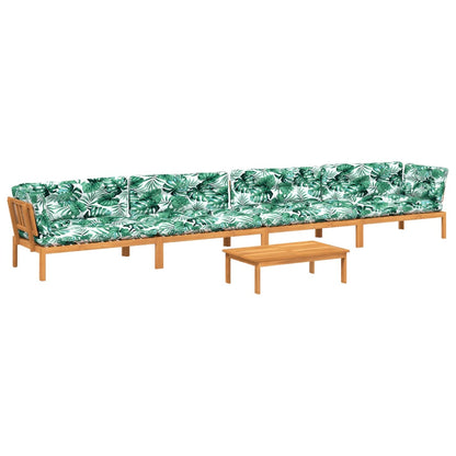 5-Delige Loungeset Pallet Met Kussens Massief Acaciahout Groen