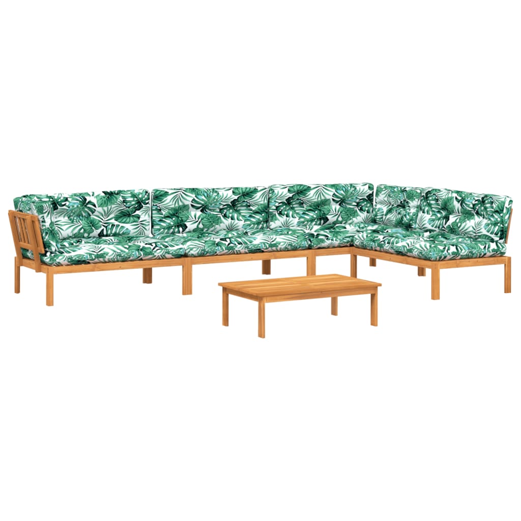 5-Delige Loungeset Pallet Met Kussens Massief Acaciahout Groen