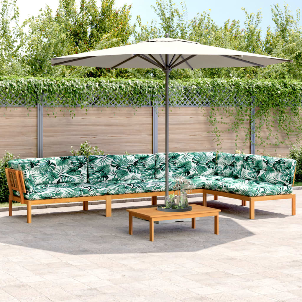 5-Delige Loungeset Pallet Met Kussens Massief Acaciahout Groen